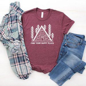 Find Your Happy Place Cabin Bella and Canvas Shirt